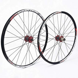 Hxsj Mountain Bike Wheel Hxsj Mountain Wheel Set Ultra Light 120 Rings Carbon Fiber Palin Dahwa Wheel Set (Color : Red, Size : 26Plus)