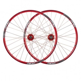HYLK Mountain Bike Wheel HYLK 26 Inch Bike Wheelset Bicycle Front Rear Wheel Double Wall MTB Rim 32H Quick Release Cycling Wheels For 7 8 9 10 Speed Cassette For 26 * 1.75-2.3 (Red)