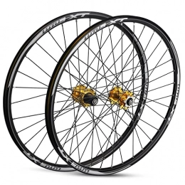 HYLK Mountain Bike Wheel HYLK 26" Mountain Bike Wheelset, MTB Wheels Quick Release Discbrakes 32H Flat Spokes Cycling Wheel Fit 7 8 9 10 11 Speed Cassette Bicycle Wheelset