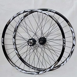 HYLK Mountain Bike Wheel HYLK Mountain Bike Wheelset 26" / 27.5" / 29" Double Wall MTB Cycling Wheels Rim Front 2 Rear 4 Hub Cassette Discbrake 7 8 9 10 11Speed Quick Release (Black Hub silver label 26IN)