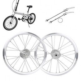 Ichiias Mountain Bike Wheel Ichiias Folding Bike Wheelset, Mountain Bike Wheelset, 6 Nail Bearing Compatible Aluminium Alloy Sturdy for Adult Children Mountain Bike V Brake Outdoor Use(Silver)