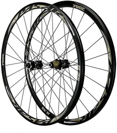 JAMCHE Mountain Bike Wheel JAMCHE 700C Front Rear Wheel Set, Disc Brake Road Hybrid / Mountain Bike V / C Brake 7 / 8 / 9 / 10 / 11 / 12 Speed Flywheels Wheelset (Color : Black, Size : QR)