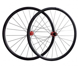 JHDGZ Spares JHDGZ 700C 29" Bicycle Wheelset, MTB Road Bike Wheel Double Wall Rims 30mm Disc Brake For 7-11 Speed Cassette Flywheel Quick Release Carbon Fiber Hub(Size:700c, Color:Black)