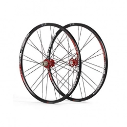 JJZD Spares JJZD Ultra-light Aluminum Alloy Mountain Wheel Set With Four Bearings, Disc Brakes, Double-layer 27.5 Inchbicycle Wheel Set Disc Brake Wheel Set Support 8-9-10-11 Speed Flywheel (Color : Red)