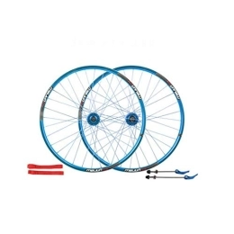 L.BAN Spares L.BAN 26 In Bicycle Wheelset, 32H double-walled aluminum alloy bicycle wheels disc brake mountain bike wheel set quick release American valve 7 / 8 / 9 / 10 speed