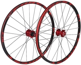 L.BAN Spares L.BAN 26 Inch Mountain Bike Wheelset, MTB Cycling Wheels Disc Brake Sealed Bearings Compatible 8 9 10 11 Speed / Wheel Mountain Bike, Red-26inch