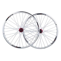 L.BAN Spares L.BAN 26" Wheel Mountain Bike Aluminum Alloy V Brake Wheel Set Quick Release Rims 32 Hole, White