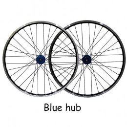 L.BAN Spares L.BAN 26" Wheels set Front and Rear Mountain Bike Disc brake and Brake Wheels, 7, 8, 9, 10 SPEED double wall v section rims (26" / FRONT + REAR), Blue