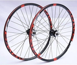 L.BAN Spares L.BAN Bicycle Rim 26 27.5 29 Inch Mountain Bike Wheelset MTB Double Wall Rims Disc Brake 8-10 Speed Cassette Hub 32H QR, Red-26in
