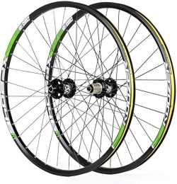 L.BAN Spares L.BAN Cycling Wheels For 26 27.5 29 Inch Mountain Bike Wheelset Alloy Double Wall Quick Release Disc Brake Compatible 8-11 Speed, Green-26inch