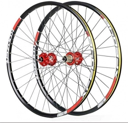 L.BAN Spares L.BAN Cycling Wheels For 26 27.5 29 Inch Mountain Bike Wheelset Alloy Double Wall Quick Release Disc Brake Compatible 8-11 Speed, Red-26inch