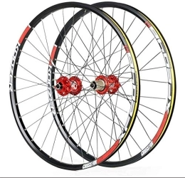 L.BAN Mountain Bike Wheel L.BAN Cycling Wheels For 26 27.5 29 Inch Mountain Bike Wheelset Alloy Double Wall Quick Release Disc Brake Compatible 8-11 Speed, Red-27.5inch