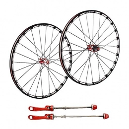 L.BAN Spares L.BAN Mountain Bike Double Wall Wheelset, 26" 27.5" 29" Alloy Wheel Rim Quick Release Disc Brake Carbon Fiber Hub - About 1820g, Red-27.5inch
