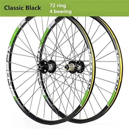 L.BAN Spares L.BAN Mountain Bike Rear Wheel Rear Wheel Aluminum Alloy 26 / 27.5 / 29 Inch Bicycle Axle Rim MTB Double Wall Disc Brake Quick Release 32H 8-11 Speeds, Green-26in