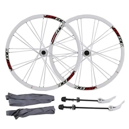 L.BAN Spares L.BAN Mountain Bike Wheel, 26 Inch Double Wall Alloy Hub Quick Release Cycling Wheels Bicycle Front Rear Wheel 26 Inch, White