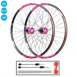 L.BAN Mountain Bike Wheel L.BAN Mountain Bike Wheelset 26" 27.5" 29" Double Wall Rim QR Disc Hub For 8-12 Speed Cassette Pink, 27.5inch