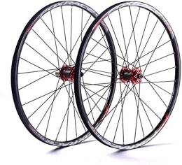 L.BAN Spares L.BAN MTB Bike Wheelset 26" 27.5" Rim Alloy Double Walled Disc Brake Carbon Hub 8 9 10 11 Speeds Flywheel Fast Release 1610g, Red-26inch