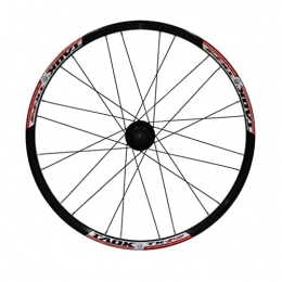 LDDLDG Mountain Bike Wheel LDDLDG 24" MTB Front Wheel Aluminum Alloy Disc Brake Quick Release Axles Bicycle Accessory, 24H(Color:black+red)
