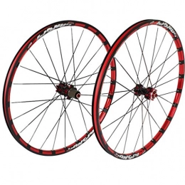 LDDLDG Spares LDDLDG 26 / 27.5 Inch Mountain Wheel Set 5 Bearings 120 Rings Straight Pull Disc Brake Bicycle Wheel Set (Color : Black+red, Size : 26inch)