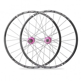 LDDLDG Spares LDDLDG 26 / 27.5 Mountain Bike Wheelsets, Carbon Hub MTB Wheels Quick Release Disc Brakes, 24H Low-Resistant Flat Spokes Bike Wheel(Size:26inch, Color:purple)