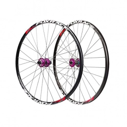 LDDLDG Mountain Bike Wheel LDDLDG 26" Mountain Bike Wheelsets, Carbon Hub MTB Wheels Quick Release Disc Brakes, 24H, Fit 7-11 Speed(Color:purple)