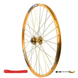LDDLDG Spares LDDLDG 26" MTB Front Wheel Aluminum Alloy Mountain Bike Disc BrakeWheel, 32H(Color:golden)