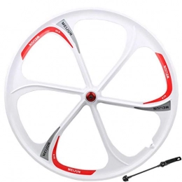 LDDLDG Spares LDDLDG 6-spoke 26 Inch Mountain Bike Integrated Wheel Disc Brake Magnesium Alloy Wheel, White (Size : Front Wheel)