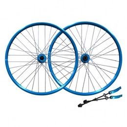 LDDLDG Mountain Bike Wheel LDDLDG Mountain Bike 26 Inch Wheel Set Bicycle Quick Release Hub Aluminum Alloy Double Rim Disc Brake (Color : Blue)