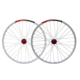 LDDLDG Mountain Bike Wheel LDDLDG Mountain Bike Wheelset 26" Bicycle Rim MTB Disc Brake Quick Release Wheels 32H Carbon Hub For 7 / 8 / 9 / 10 Speed(Color:white+red)