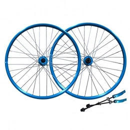 LDDLDG Mountain Bike Wheel LDDLDG Mountain Bike Wheelset 26 Inch, Aluminum Alloy Rim 32H Disc Brake MTB Wheelset, Quick Release Front Rear Wheels(Color:blue)