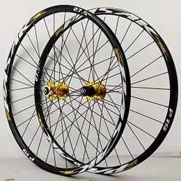LDDLDG Mountain Bike Wheel LDDLDG MTB Wheelset Racing 26 / 27.5 / 29 Inch Quick Release Disc Brake Hybrid / Mountain Cycling Rim Wheels for 7 to 10 Speed(Size:26inch, Color:golden)