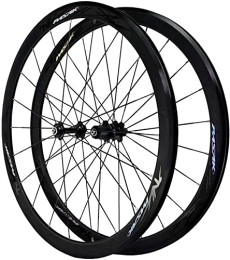 LEELLY Spares LEELLY Mountain Bike Wheelsets, Front and rear wheels, 700C Road Bike Wheelset Front Rear Wheel Double Wall Rim 40mm C / V Brake Aluminum 11 Speed Sealed Bearing Quick Release Wheel