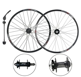 LHHL Mountain Bike Wheel LHHL 20" 26" Bike Wheelset, For Mountain Bike Double Wall Rim Rotary Freewheel Speed Sealed Bearing QR Disc Brakes 6 / 7 / 8 / 9 Speed (Color : Black, Size : 26")