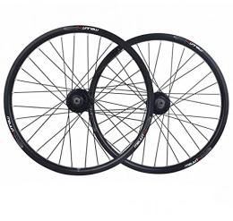 LHHL Mountain Bike Wheel LHHL 20 Inch RIM Mountain Bike Wheelset, Bicycle Wheelset Disc Brake 32H Quick Release Aluminum Hub / Ball Bearing QR For7 / 8 / 9 / 10 Speed Cassette (Color : Black, Size : 20")