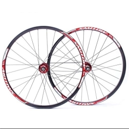 LHHL Mountain Bike Wheel LHHL 26" Wheel For Mountain Bike Bicycle Wheelset MTB Double Wall Rim QR Disc Brake 8-10S Cassette Hub Sealed Bearing 32H (Color : A-Red)