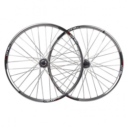 LHHL Mountain Bike Wheel LHHL 26" Wheel Mountain Bike Disc Brake and V-brake Brake Wheels, 7, 8, 9 Speed Cassette Type, double wall section rims Quick Release (Color : Silver, Size : 26inch)