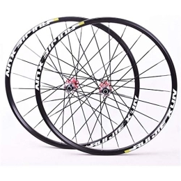 LHHL Mountain Bike Wheel LHHL Bicycle Front and Rear Alloy Wheels 26" 27.5" 29.5" MTB wheel set disc brake Quick Release 8 9 10 11 Speed (Color : Red, Size : 27.5 inch)