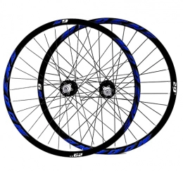 LHHL Mountain Bike Wheel LHHL Bicycle Front & Rear Wheels 26" / 27.5" / 29" CNC Double Walled Alloy Rim MTB Bike Wheel Set 32H Disc Brake QR 8-10 Speed Cassette Hubs Ball Bearing (Color : Blue, Size : 29in)