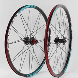 LHHL Mountain Bike Wheel LHHL Bicycle Wheelset 26 / 27.5 Inch Bike Wheels MTB Double Wall Rims Disc Brake Sealed Bearing Hub QR 11 Speed (Color : Blue, Size : 26")