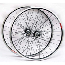 LHHL Mountain Bike Wheel LHHL Bicycle Wheelset 26" for Mountain Bike MTB Double Wall Alloy Rim Disc / V Brake 8-10 Speed Aluminum Alloy Card Hub QR 24H (Color : Black)