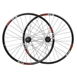 LHHL Spares LHHL Bicycle Wheelset 27.5" / 29" For MTB Aluminum Alloy Double Wall Rims Disc Brake 7-10 Speed Card Hub 6 Sealed Bearing QR 32H (Color : Black)