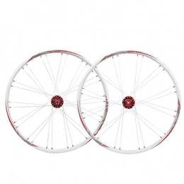 LHHL Mountain Bike Wheel LHHL Components Bicycle Wheelset 26 Inch 11 Speed MTB Cycling Wheel Rims 559 Disc Brake Bike Wheel Sealed Bearing Hub QR (Color : Red White)