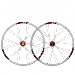 LHHL Mountain Bike Wheel LHHL Components MTB Cycling Wheel 26 Inch Bicycle Wheelset 11 Speed Rims 559 Disc Brake Mountain Bike Wheel Sealed Bearing Hub QR For Cassette Flywheel (Color : Red White, Size : 26INCH)