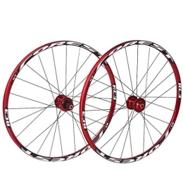 LHHL Mountain Bike Wheel LHHL MTB 26 / 27.5Inch Bicycle Wheel Set Double Wall Alloy Rim Mountain Bike Wheel Quick Release 32 Hole Disc Brake 8 9 10 11 Speed (Color : Red, Size : 27.5")