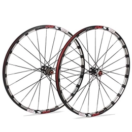 LHHL Mountain Bike Wheel LHHL MTB Bicycle Wheelset 26 / 27.5 Inch Bike Wheels CNC Double Wall Rims Disc Brake Sealed Bearing Hub QR 11 Speed (Color : Black, Size : 26in)