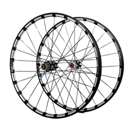 LHHL Mountain Bike Wheel LHHL MTB Bicycle Wheelset 26 / 27.5 Inch Mountain Bike Wheel CNC Double Wall Alloy Rims Card Hub Sealed Bearing Disc Brake 11 Speed 24H (Color : B, Size : 26")