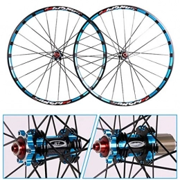 LHHL Mountain Bike Wheel LHHL MTB Bicycle Wheelset 26" / 27.5" Mountain Bike Wheels Milling Trilateral Double Wall Alloy Rim Carbon Hub Disc Brake QR 7-11Speed (Color : Blue, Size : 27.5")