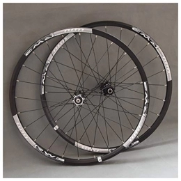 LHHL Mountain Bike Wheel LHHL MTB Bike Wheelset 26" / 27.5" / 29" Double Walled Alloy Rim Disc Brake Bicycle Front & Rear Wheels QR 7-11 Speed Cassette Hubs Sealed Bearing (Color : Black, Size : 27.5")