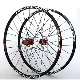 LHHL Mountain Bike Wheel LHHL MTB Wheel Set Bicycle Front & Rear Wheel 26 / 27.5 / 29" Double Wall Alloy Rims Carbon Hubs 24H QR Disc Brake NBK Sealed Bearing For 7-11 Speed Cassette (Color : Black, Size : 26")