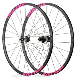 LHHL Mountain Bike Wheel LHHL Wheel For Mountain Bik 26" / 27.5 In MTB Bicycle Wheelset Double Wall Rim Ultra-Light 1620g Disc Brake 8-11S Cassette Hub Sealed Bearing QR (Color : Pink, Size : 27.5")